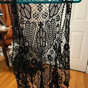 Free People Black Crochet mesh vest